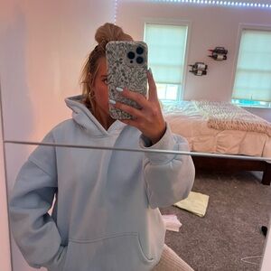 Women's Light Blue Hoodie Sweater